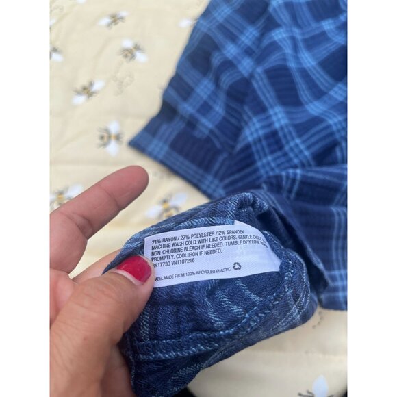 NWT The Nines by Hatch Maternity Pregnancy Bundle Plaid Short sleeve shirts Sz M - Picture 4 of 12